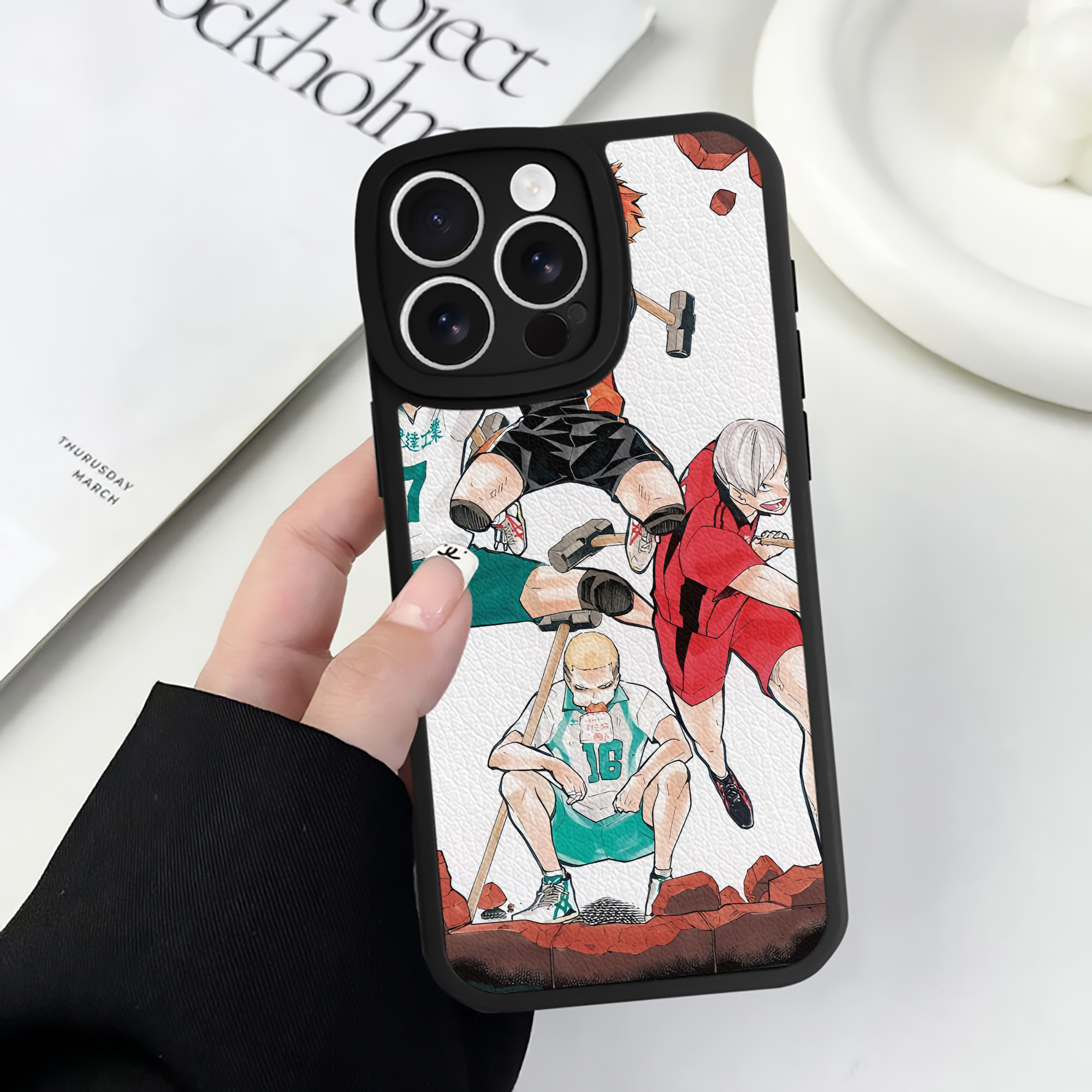 （画像用） ハイキュー!! Haikyu!! 【iPhone 16シリーズ対応】シリコンスマホケース（レザー調） 材質：シリコン